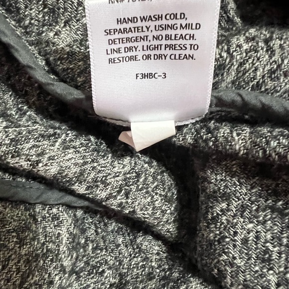 EILEEN FISHER Charcoal Gray Cotton Open Waterfall Front Long Sleeve Cardigan XL - Picture 7 of 8